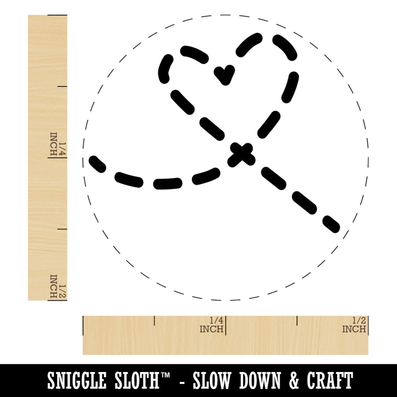 Dashed Heart Self-Inking Rubber Stamp for Stamping Crafting Planners